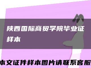 陕西国际商贸学院毕业证样本缩略图