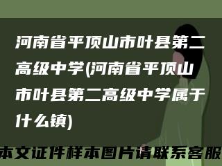 河南省平顶山市叶县第二高级中学(河南省平顶山市叶县第二高级中学属于什么镇)缩略图