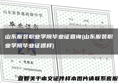 山东服装职业学院毕业证查询(山东服装职业学院毕业证啥样)缩略图