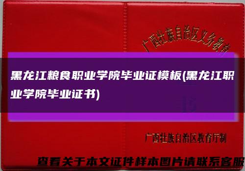 黑龙江粮食职业学院毕业证模板(黑龙江职业学院毕业证书)缩略图