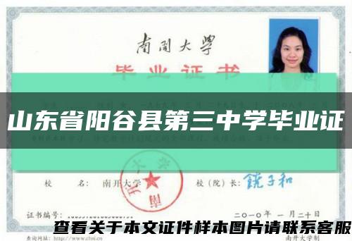 山东省阳谷县第三中学毕业证缩略图