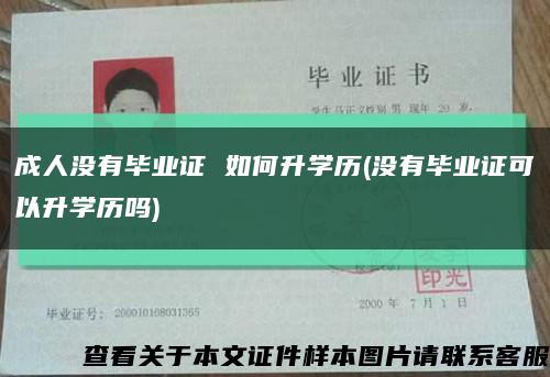 成人没有毕业证 如何升学历(没有毕业证可以升学历吗)缩略图