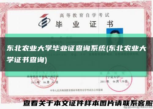 东北农业大学毕业证查询系统(东北农业大学证书查询)缩略图