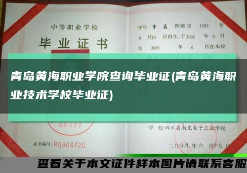 青岛黄海职业学院查询毕业证(青岛黄海职业技术学校毕业证)缩略图