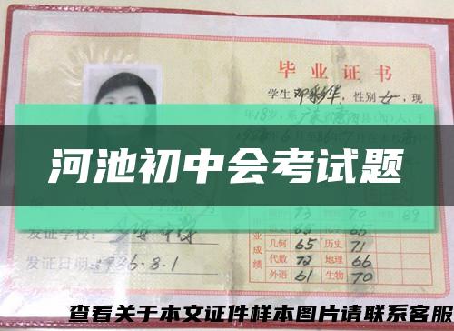 河池初中会考试题缩略图