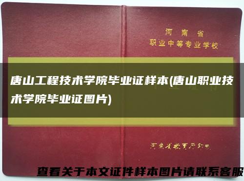 唐山工程技术学院毕业证样本(唐山职业技术学院毕业证图片)缩略图