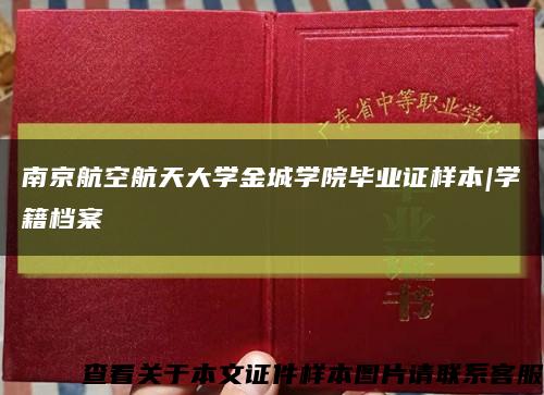 南京航空航天大学金城学院毕业证样本|学籍档案缩略图