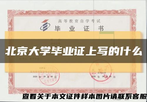 北京大学毕业证上写的什么缩略图