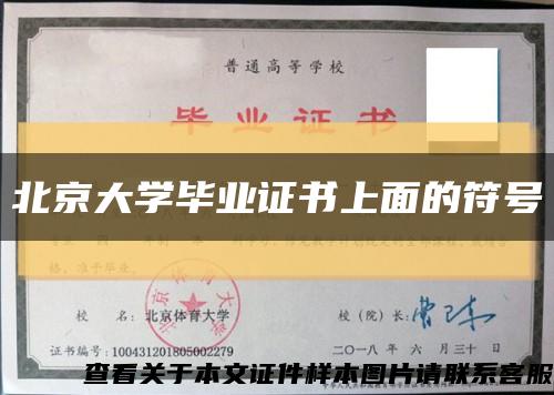 北京大学毕业证书上面的符号缩略图