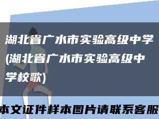 湖北省广水市实验高级中学(湖北省广水市实验高级中学校歌)缩略图