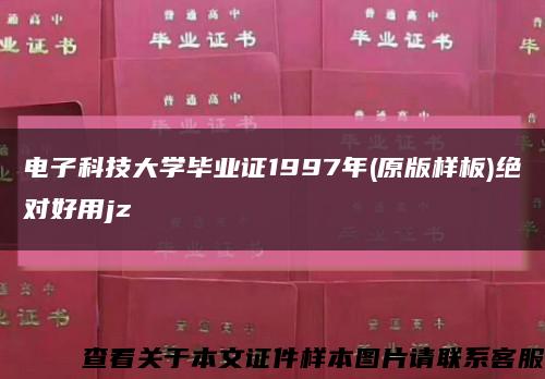 电子科技大学毕业证1997年(原版样板)绝对好用jz缩略图