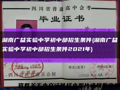 湖南广益实验中学初中部招生条件(湖南广益实验中学初中部招生条件2021年)缩略图