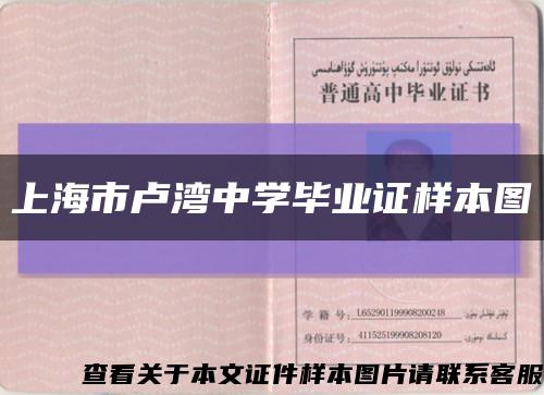 上海市卢湾中学毕业证样本图缩略图