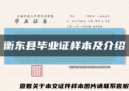 衡东县毕业证样本及介绍缩略图