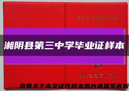 湘阴县第三中学毕业证样本缩略图