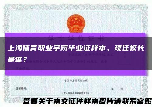 上海体育职业学院毕业证样本、现任校长是谁？缩略图