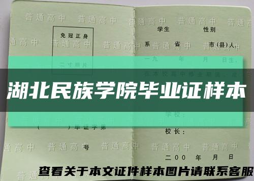 湖北民族学院毕业证样本缩略图