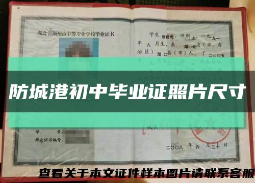 防城港初中毕业证照片尺寸缩略图