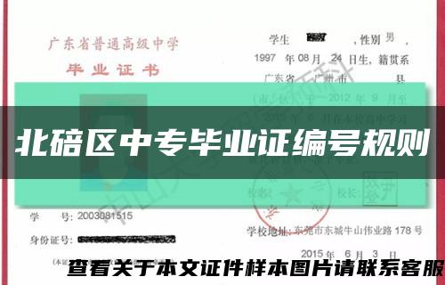 北碚区中专毕业证编号规则缩略图