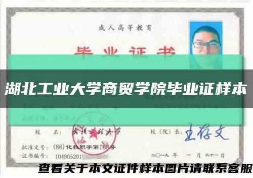 湖北工业大学商贸学院毕业证样本缩略图