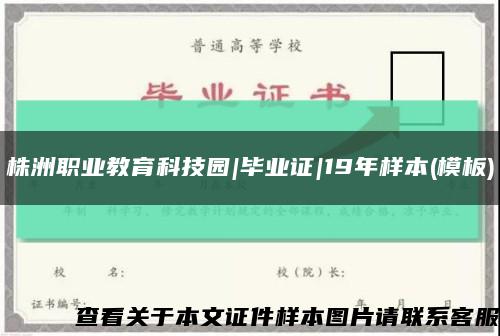 株洲职业教育科技园|毕业证|19年样本(模板)缩略图
