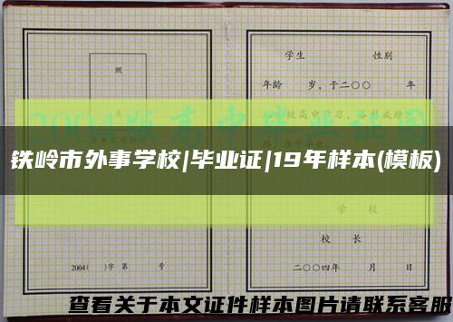 铁岭市外事学校|毕业证|19年样本(模板)缩略图