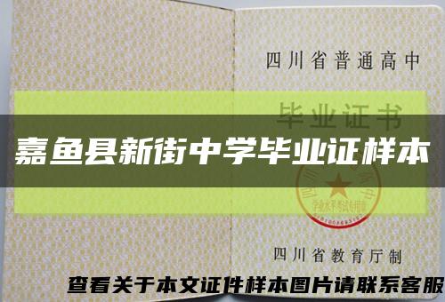 嘉鱼县新街中学毕业证样本缩略图