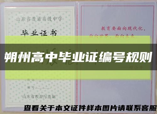 朔州高中毕业证编号规则缩略图