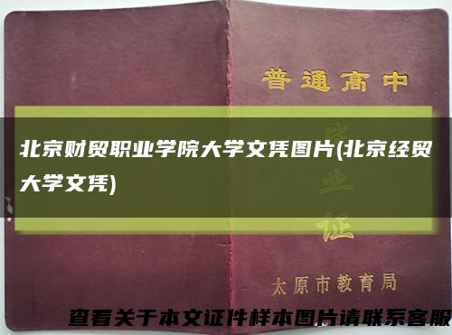 北京财贸职业学院大学文凭图片(北京经贸大学文凭)缩略图