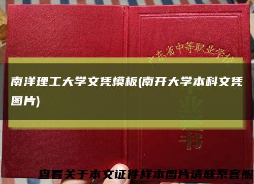 南洋理工大学文凭模板(南开大学本科文凭图片)缩略图
