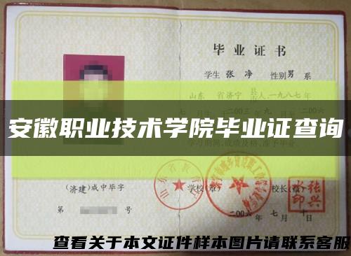安徽职业技术学院毕业证查询缩略图