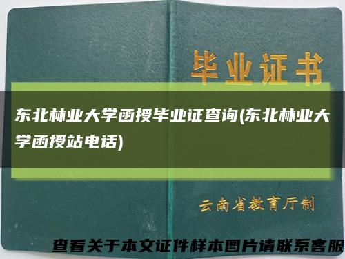 东北林业大学函授毕业证查询(东北林业大学函授站电话)缩略图