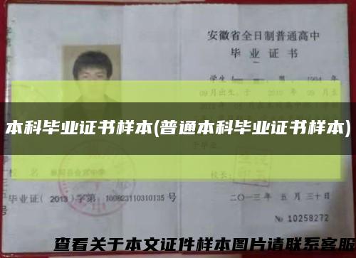 本科毕业证书样本(普通本科毕业证书样本)缩略图