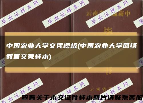 中国农业大学文凭模板(中国农业大学网络教育文凭样本)缩略图