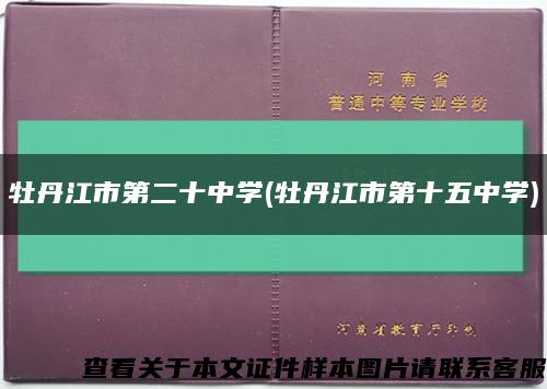牡丹江市第二十中学(牡丹江市第十五中学)缩略图