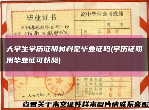 大学生学历证明材料是毕业证吗(学历证明用毕业证可以吗)缩略图