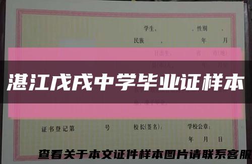 湛江戊戌中学毕业证样本缩略图