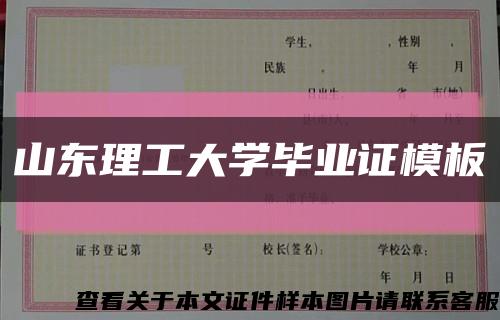 山东理工大学毕业证模板缩略图