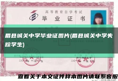 眉县城关中学毕业证图片(眉县城关中学失踪学生)缩略图