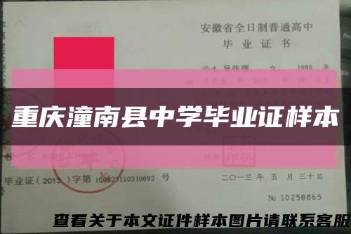重庆潼南县中学毕业证样本缩略图