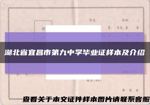 湖北省宜昌市第九中学毕业证样本及介绍缩略图