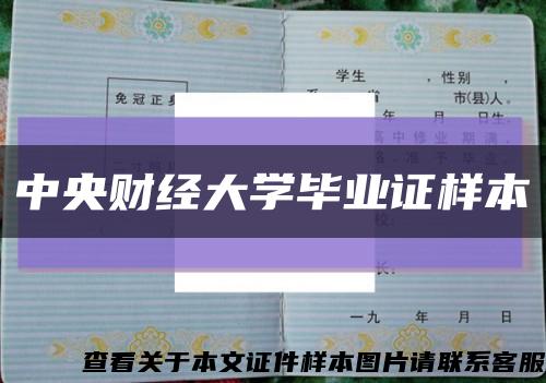 中央财经大学毕业证样本缩略图