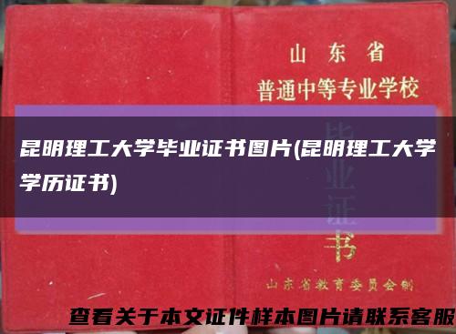 昆明理工大学毕业证书图片(昆明理工大学学历证书)缩略图