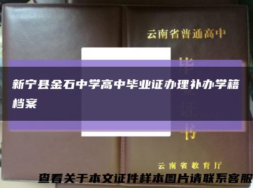 新宁县金石中学高中毕业证办理补办学籍档案缩略图