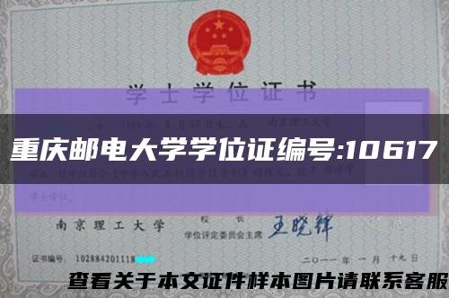 重庆邮电大学学位证编号:10617缩略图
