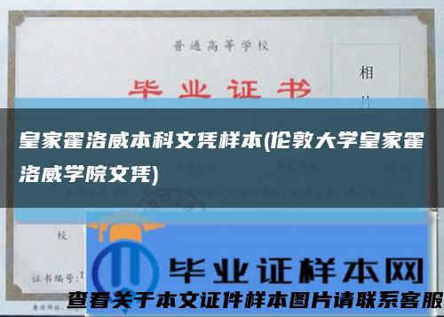 皇家霍洛威本科文凭样本(伦敦大学皇家霍洛威学院文凭)缩略图