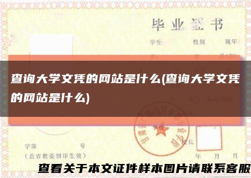 查询大学文凭的网站是什么(查询大学文凭的网站是什么)缩略图