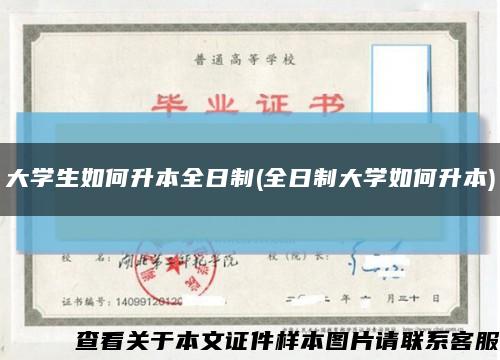 大学生如何升本全日制(全日制大学如何升本)缩略图