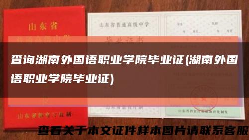 查询湖南外国语职业学院毕业证(湖南外国语职业学院毕业证)缩略图