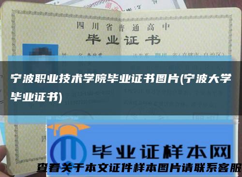 宁波职业技术学院毕业证书图片(宁波大学毕业证书)缩略图